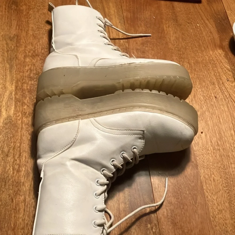 Jellypop moto combat white boot with zippers and jelly soles EU 37 / women’s 6.5 - Picture 6 of 13